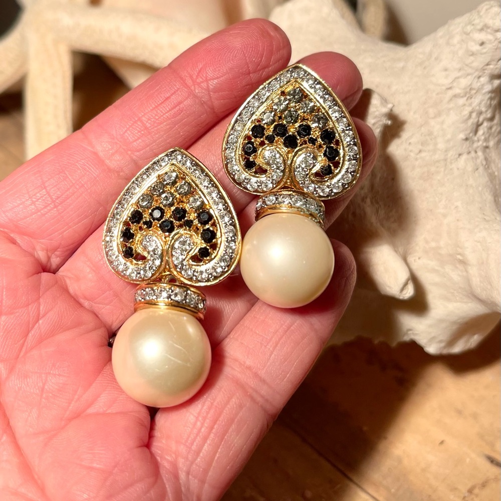Pearl & Rhinestone earrings